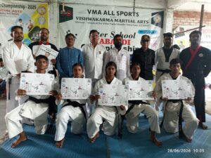 विश्वकर्मा मार्शल आर्ट 5 प्रतिभागियों को मिला ब्लैक बेल्ट